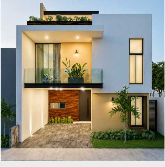 Villa elevation — contemporary two-storey design